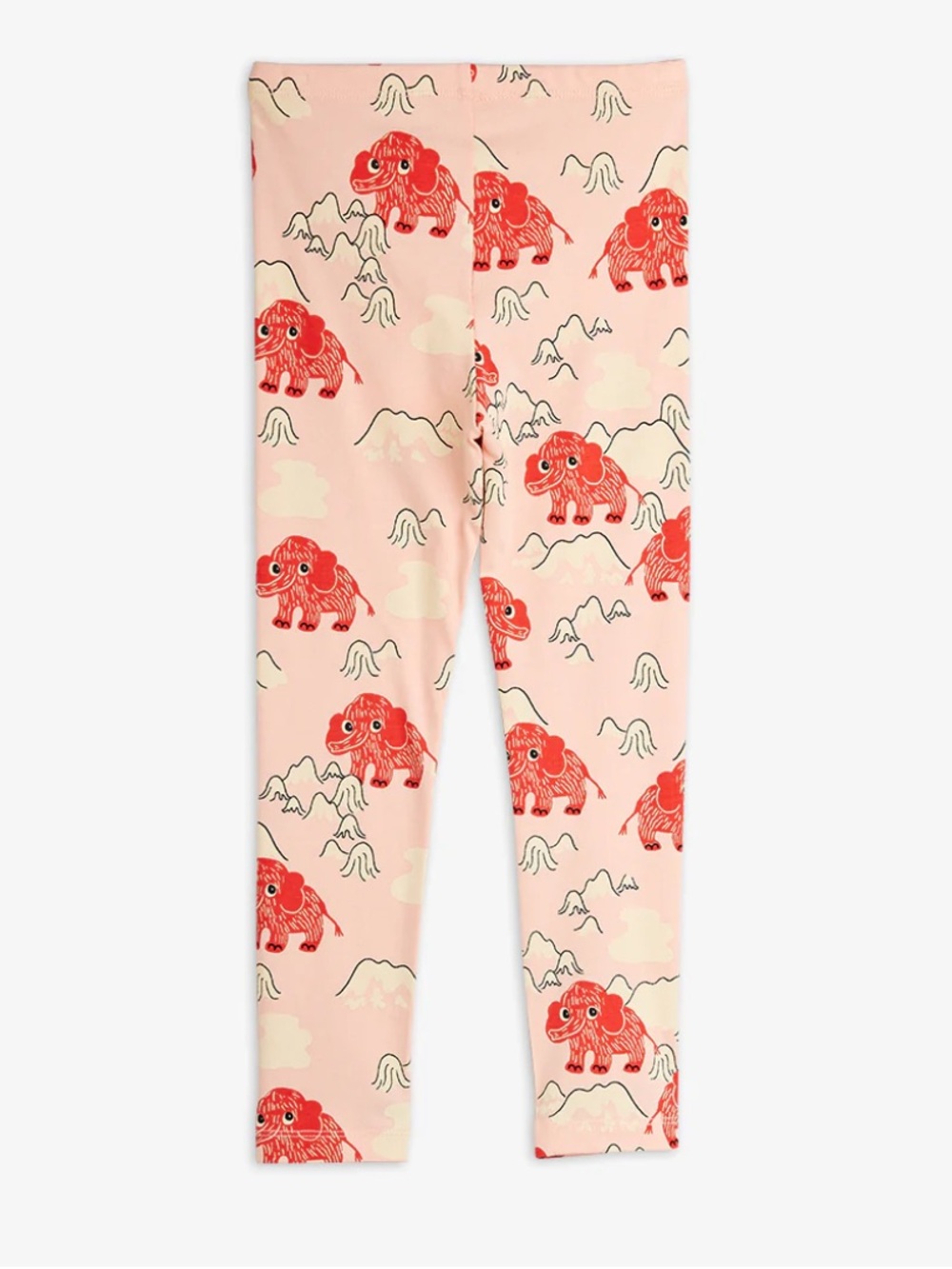 Mini Rodini Pink & Red Mammoth Print Leggings